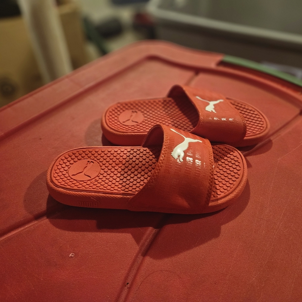 Puma Kids Bright Red Slide Sandals